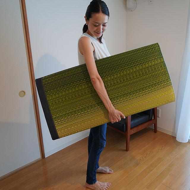 【い草-畳】イケヒコ い草ラグ デニムFジョイ 緑 (楕円:190×210cm) - Image 17