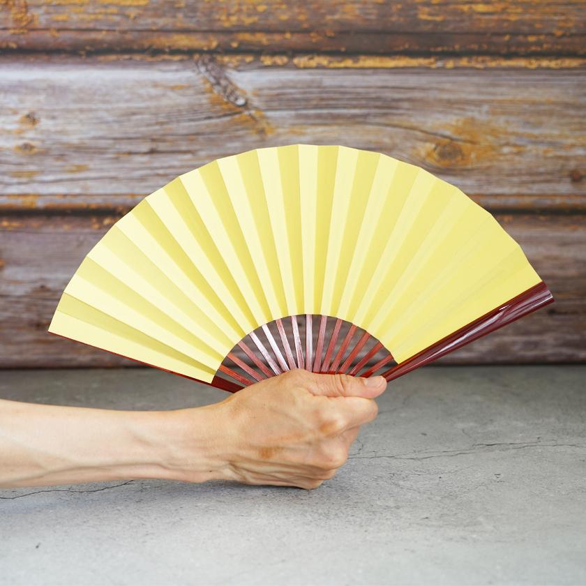 【扇子】女持 色無地 黄 溜塗 | 江戸扇子|雲錦堂 深津扇子店 - Image 6