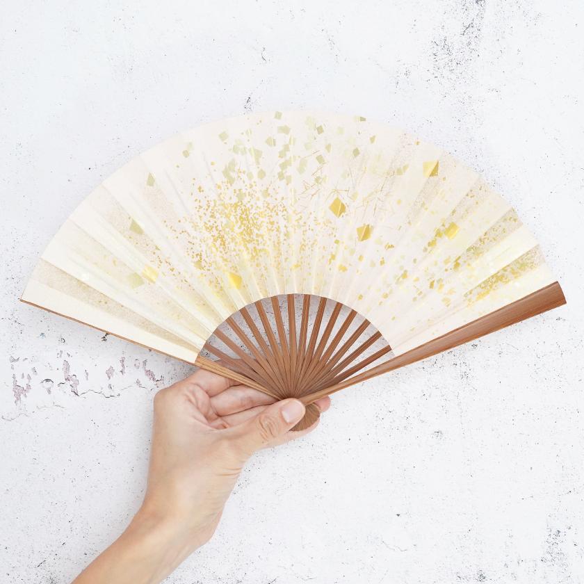 【扇子】女持 箔 金桃 本煤竹 | 江戸扇子|雲錦堂 深津扇子店 - Image 3
