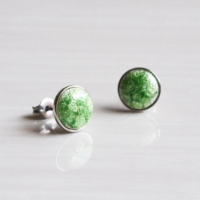 【ピアス】丸 8mm 透 (Suke) 全6色 | 無線銀貼七宝