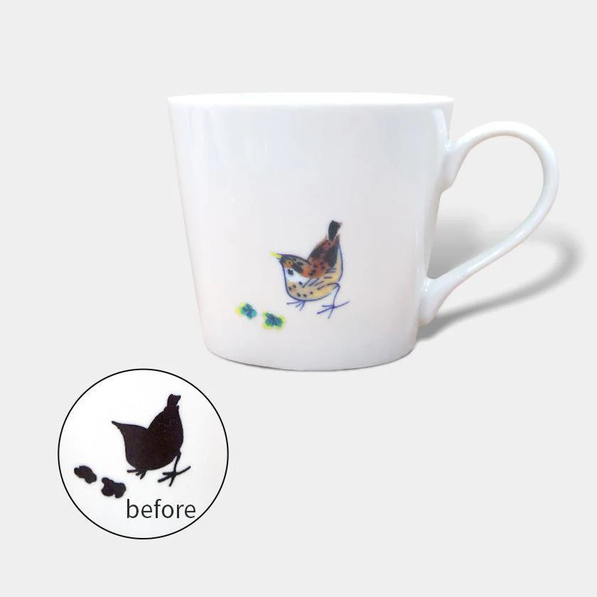 【マグカップ】温感 千鳥 (花と鳥) | 美濃焼 | 丸モ高木陶器