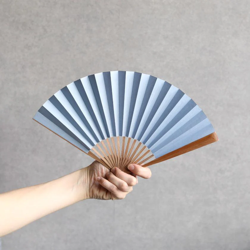 【扇子】箔彩 ブルー 6.5寸 | 京扇子 | 米原康人 - Image 4