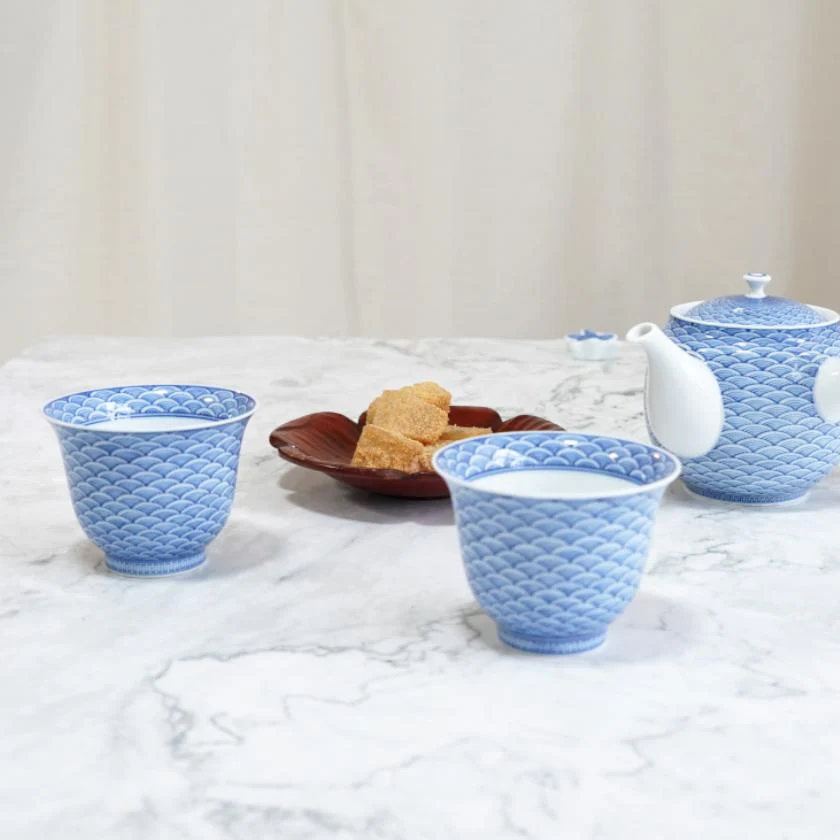 【茶器セット】急須&そり仙茶 (2ヶ) 平戸青海波 | 三川内焼 | 平戸松山窯 - Image 14
