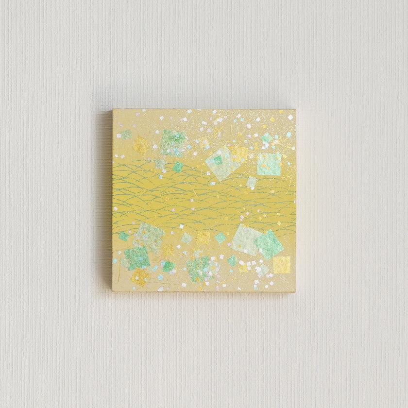 【アートパネル】春 露草 (S) | 金銀砂子細工 | 逸品集(菊池襖紙工場)