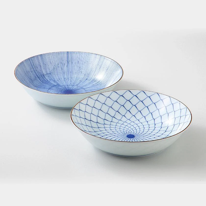 【鉢 ペアセット】古染絵変り 軽量多用鉢 | 波佐見焼 | 西海陶器