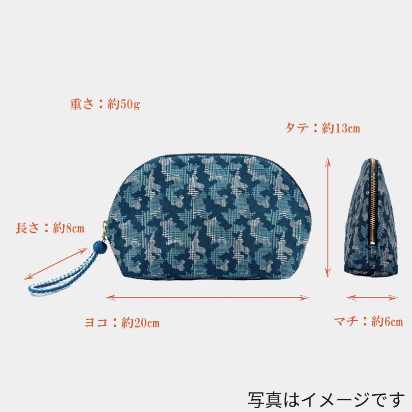 【ポーチ】西陣織シルク シェル型 京組紐引手 迷彩グレンチェック (ブラウン迷彩) | 西陣織 | Atelier Kyoto Nishijin - Image 10