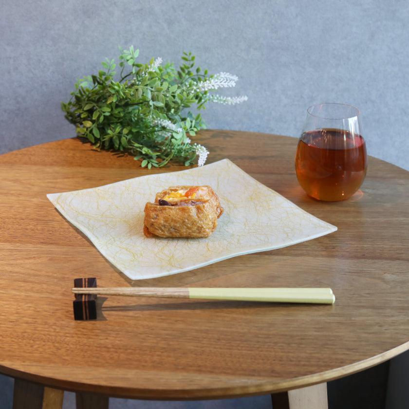 【皿2枚セット】角皿 22cm 100金 & 銀 | 西陣織 | 江村商店 - Image 3